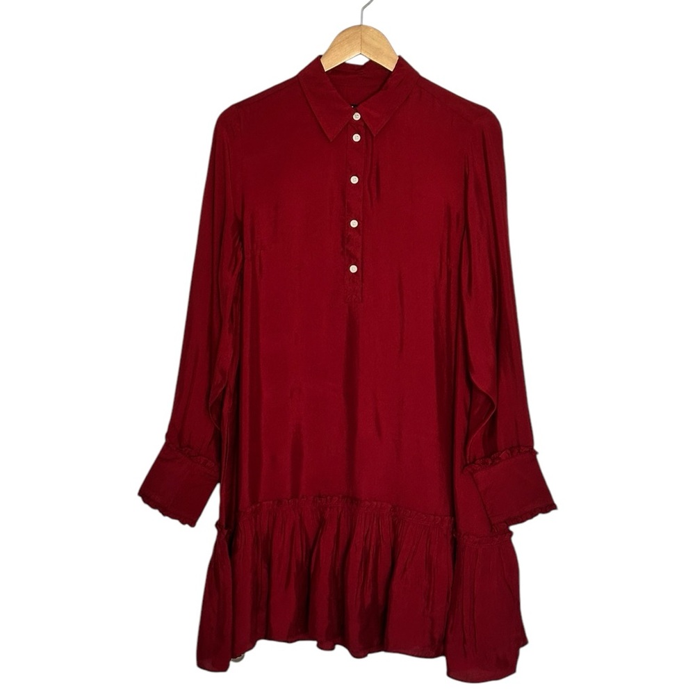 J. Crew Red Long Sleeve Dress - Picture 2 of 5